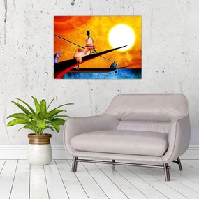Obraz na szkle z okresu starożytnego malarstwa (70x50 cm)
