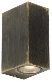 Nowoczesna lampa ścienna antyczne złoto 2-światła IP44 - Baleno