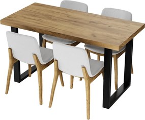 Stół kuchenny w stylu industrialnym Vini 135x65 craft złoty
