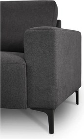 Antracytowy narożnik z tkaniny szenilowej (lewostronny/z szezlongiem) Fabian – Scandic