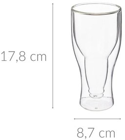 Szklanka termiczna do piwa, 350 ml, 2 sztuki