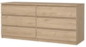 Komoda w dekorze dębu w naturalnym kolorze 154x70x50 cm Naia – Tvilum