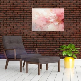 Obraz na szkle - Różowa abstrakcja (70x50 cm)