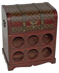 Brązowa szafka na wino liczba butelek 6, 41x48 cm – Deco Pleasure