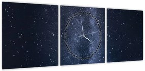 Obraz nieba z gwiazdami (z zegarem) (90x30 cm)