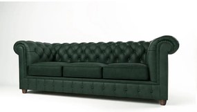 Ciemnozielona aksamitna sofa 230 cm Cambridge – Ropez