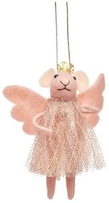 Tekstylna ozdoba świąteczna wykonana ręcznie 13 cm Pink Princess Fairy Mouse – Sass &amp; Belle
