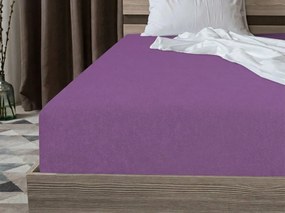 PrzytulneMieszkanie.pl Frotte prześcieradło PREMIUM fioletowe 180x200 cm