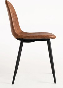 Zestaw 4 Krzese Black Teok Ekoskóra