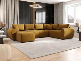 BEDANTE narożnik w kształcie U MOLISA U PLUS Itaka 33 prawa pomarańczowy z funkcją spania sofa w kształcie litery U z pojemnikiem na pościel