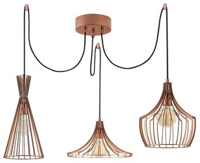 Lampa wisząca w kolorze miedzi z metalowym kloszem Mezopotamya – Opviq lights