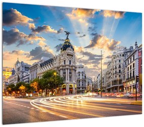 Obraz - Calle Gran Vía, Madryt, Hiszpania (70x50 cm)