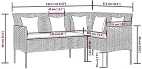 Narożna sofa ogrodowa czarna Frew