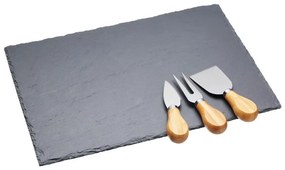 Zestaw noży do sera i łupkowej deski do krojenia Kitchen Craft, 35x25 cm