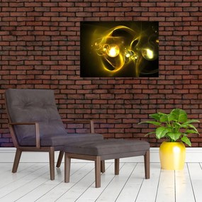 Abstrakcyjny obraz żółtych kul (70x50 cm)