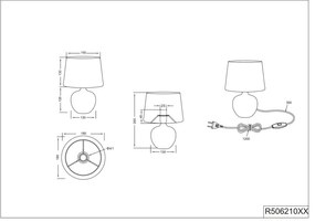 Czarna lampa stołowa z ceramiki i tkaniny Trio Luxor, wys. 26 cm