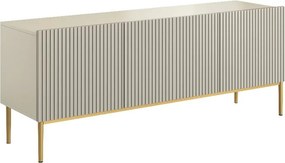 Szafka RTV z szufladą Nicole 150 cm - kaszmir / złote nóżki