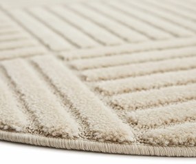 Dywan nowoczesny Art 3D Kwadraty kremowy 80 cm x 80 cm koło