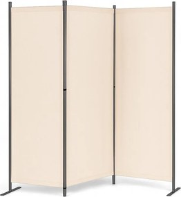 Parawan ogrodowy składany AW-022, 167x164 cm, 3-panelowy, kolor beżowy