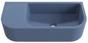 Umywalka betonowa wisząca / nablatowa półokrągła z półką bez otworu na baterię 65 x 30 cm LARMO | różne kolory : Kolor - Jagodowy, Typ montażu - nablatowa