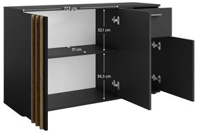 Komoda TOLIS 3D1S, czarna