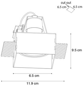 Zestaw 6 białych opraw wpuszczanych GU10 50 mm bezramkowych - Oneon Nowoczesny Oswietlenie wewnetrzne