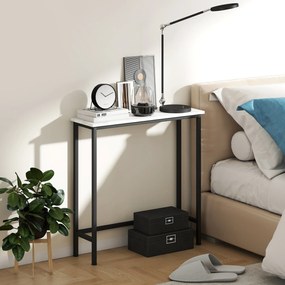 HOMCOM Stolik konsolowy do przedpokoju z regulowanymi stopkami, zabezpieczeniem przed przewróceniem 75 x 24 x 76 cm do małej przestrzeni Czarny | Aosom PL