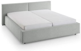 Szare tapicerowane łóżko dwuosobowe ze schowkiem i stelażem 180x200 cm Cube – Meise Möbel