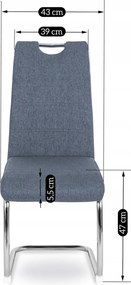 Krzesło Tapicerowane do Jadalni LOPEZ Ciemnoszare Na Płozach Nowoczesne