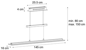 Nowoczesna lampa wisząca czarna w komplecie z LED z 3-stopniowym ściemniaczem - Kahan Nowoczesny Oswietlenie wewnetrzne