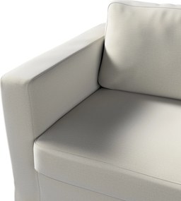 Pokrowiec na sofę Karlstad 3-osobową nierozkładaną, długi kolor szary tkanina welwetowa