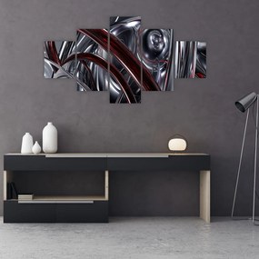 Obraz szarej abstrakcji (125x70 cm)