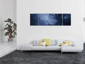 Obraz ciemnego lasu (170x50 cm)