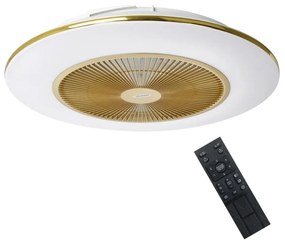 Brilagi - LED Oświetlenie ściemnialne z wentylatorem AURA LED/38W/230V złote + pilot