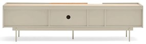 Beżowo-naturalna szafka pod TV w dekorze dębu 180x45 cm Otto – Teulat