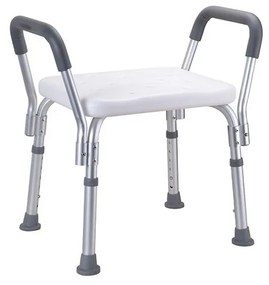 Stołek 55,5 x 56 cm srebrny/biały