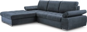 Masseno Narożnik SANDRO z funkcją spania i pojemnikiem na pościel Narozniki L, Rozkładana sofa - Niebieski, ARAGON 79