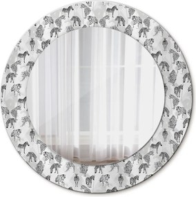 Lustro dekoracyjne okrągłe Tropikalny tygrys
