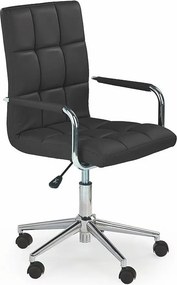 Czarny pikowany fotel dla ucznia R1-H36