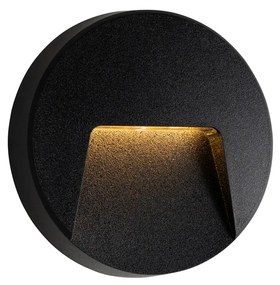 Zewnetrzna Lampa ścienna zewnętrzna czarna okrągła z LED IP65 - Gem Nowoczesny Oswietlenie zewnetrzne