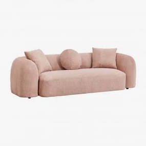 3-osobowa Sofa Z Tkaniny Chenilla Coco Kwarc Różowy Chenille - Sklum