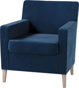 Pokrowiec na fotel Karlstad kolor granatowy tkanina połyskliwa, welwetowa