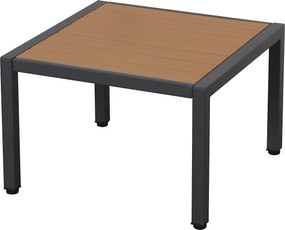 Zestaw mebli ogrodowych - 4 miejsca - ze stali ocynkowanej - narożna sofa - 1 stolik pomocniczy - 1 stołek - blat z drewna plastikowego - Szary