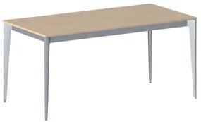 Stół konferencyjny do biura PRIMO ACTION, 160x80 cm, szaro-srebrna podstawa, buk