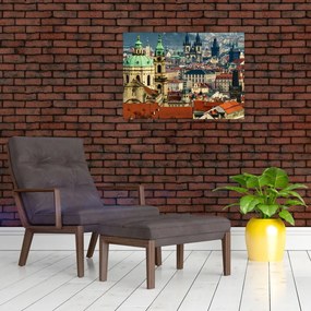 Obraz na szkle - Panorama Pragi (70x50 cm)