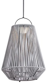 Zewnetrzna Lampa stołowa w stylu bohemy szara z LED, 3-stopniowa regulacja ściemniania IP54, ładowana solarnie - DucaBoho Oswietlenie zewnetrzne