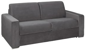 Kanapa 3-osobowa z ekspresowym mechanizmem rozkładania z weluru CALITO - Antracytowy - Wymiary miejsca do spania: 140 cm - Materac 18 cm z pamięcią kształtu