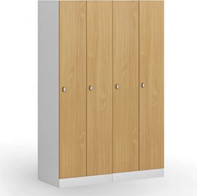 Szafka ubraniowa S1, 2-drzwiowa, 1850 x 600 x 500 mm, zamek obrotowy, drzwi laminowane, biała