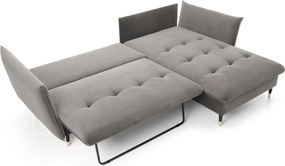 Jasnoszara kanapa narożna pikowana T5-K22