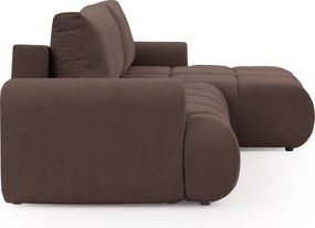 Narożnik Lutario Mini z funkcją spania prawostronny - brązowy szenil Vibe 26